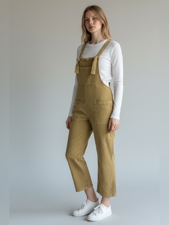 Zenana Outfitters Denim - Zenana Outfitters Women's Utility Overalls in Khaki
